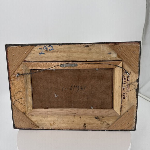 Vintage Framed Painting on Board-Rural European Landscape Scene-Signed - Picture 6 of 9